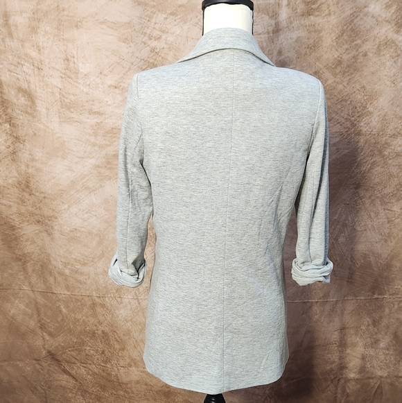 Forever 21 Heather Gray Knit Blazer – Ruched Sleeve – Size S - Picture 4 of 8